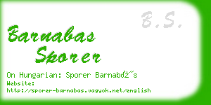barnabas sporer business card